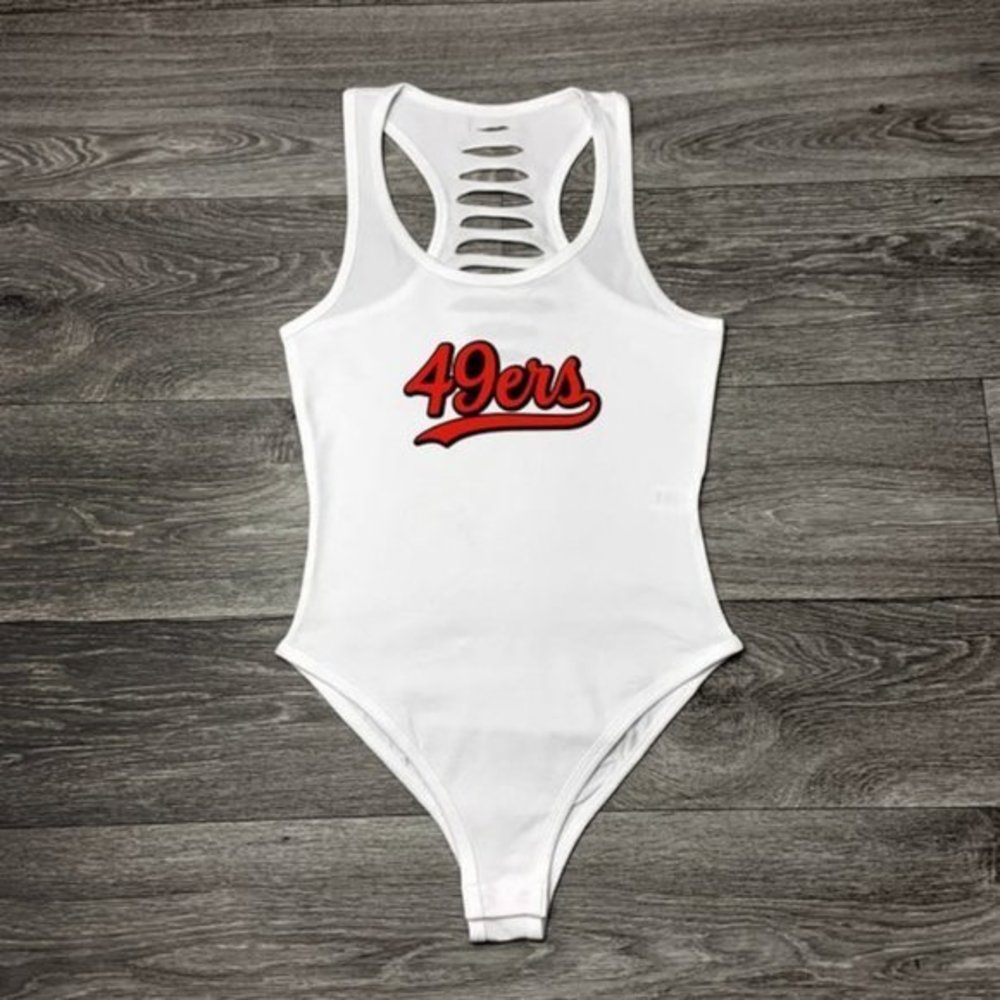 White San Francisco 49ers Bodysuit, 49ers, Women's San Francisco 49ers Shirts
